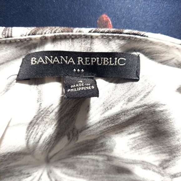 Banana Republic Black & White Floral Print One-Shoulder Mini Dress - Picture 6 of 8